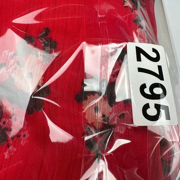 Urban Outfitters Dress Womens Small Red Floral Smocked Maxi Cottagecore Peasant - Picture 13 of 14